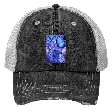Discover Blue Butterflies Lightning Butterfly Lover Trucker Hats