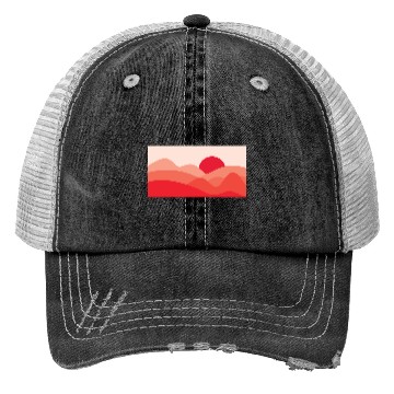 Discover Minimalist Sun Red Trucker Hats
