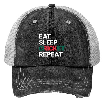 Discover Eat Sleep Cricket Repeat BD Flag Sports Gift Trucker Hats