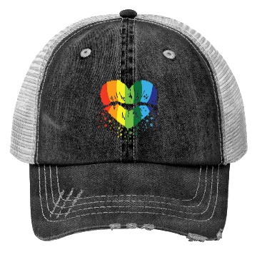 Discover LBGT Flag Gay Pride Human Vintage Rainbow Trucker Hats