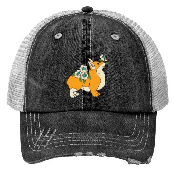 Discover Corgi Flower Mom Cute Dog Lover Trucker Hats