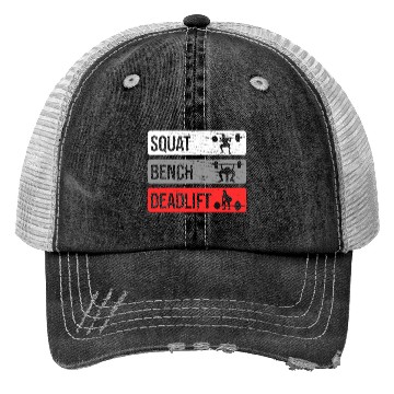 Discover Gym Workout Squat Bench Deadlift Trucker Hats