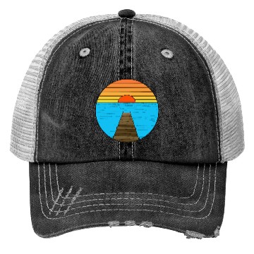 Discover Footbridge sunrise Trucker Hats