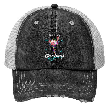 Discover Winter Christmas Pyjama Flamingo Trucker Hats
