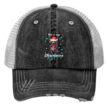 Discover Winter Christmas Pyjama Raccoon Trucker Hats