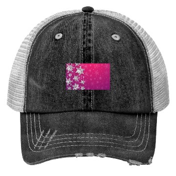 Discover Elegant Christmas Snowflakes Pattern Pink Trucker Hats