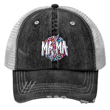 Discover Mama Lightning Bolt Trucker Hats, Mama Trucker Hats, Leopard