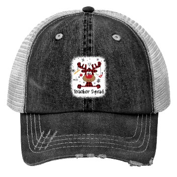 Discover Bleached Teacher Squad Reindeer Funny Teacher Trucker Hats