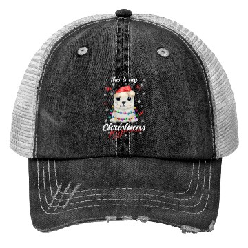 Discover Winter Christmas Pyjama Seal Trucker Hats