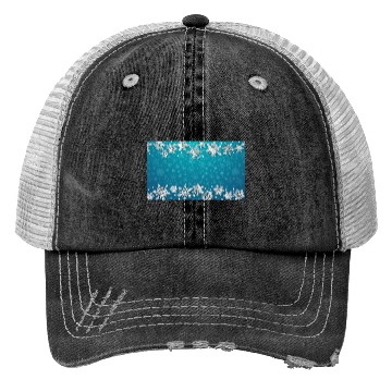 Discover Elegant Teal Winter Snowflakes Pattern Trucker Hats