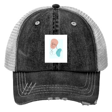 Discover beige minimalist woman line art Trucker Hats