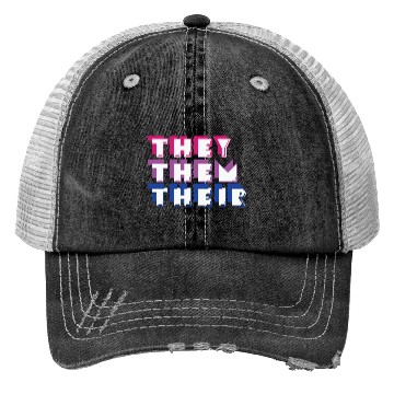 Discover LBGT Flag Gay Pride Human They Them Their Trucker Hats