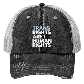 Discover LBGT Flag Gay Pride Trans rights are human rights Trucker Hats