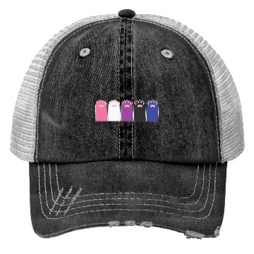 Discover LBGT Flag Gay Pride Human Cat paws Trucker Hats