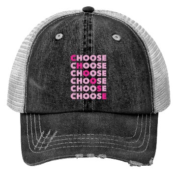 Discover Choose Typography Pink Retro 80s 90s Vintage Trucker Hats