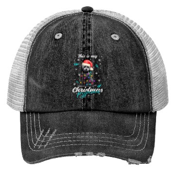 Discover Winter Christmas Pyjama Poodle Trucker Hats