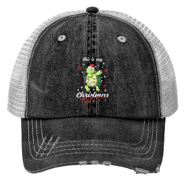 Discover Winter Christmas Pyjama Turtle Trucker Hats