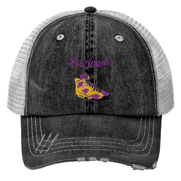 Discover SHOES LOS ANGELES BASKETBALL YELLOW AND PURPLE Trucker Hats