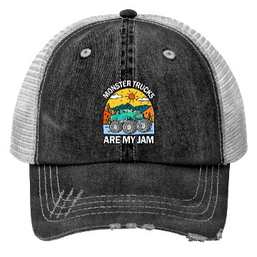 Discover Monster Trucks Are My Jam Vintage Retro Trucker Hats
