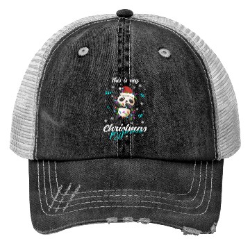 Discover Winter Christmas Pyjama Panda Trucker Hats