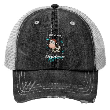 Discover Winter Christmas Pyjama Cow Trucker Hats