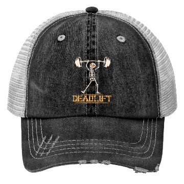 Discover Skeleton Deadlift Gym Workout Trucker Hats