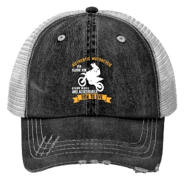 Discover AUTHENTIC MOTORCYCLE RIDE TO LIVE Trucker Hats