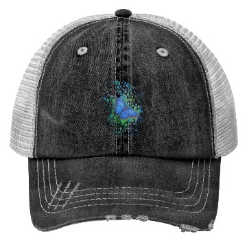 Discover Royal blue monarch butterfly retro 70's animal Trucker Hats