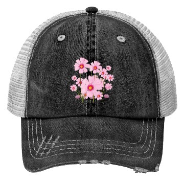 Discover pink bouquet painted with watercolor Trucker Hats
