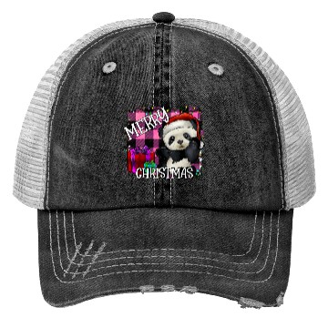 Discover merry Christmas panda Trucker Hats