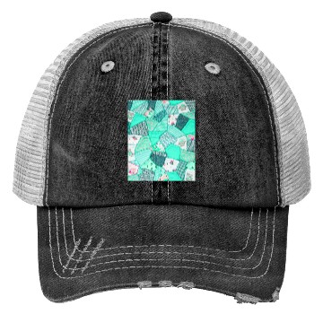 Discover Green Baby Patchwork Sarilmak Pattern Teddy Bear Trucker Hats