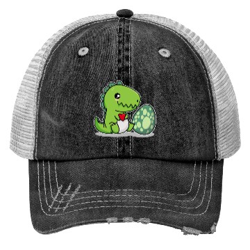 Discover Big sister cute dino siblings boy girl heart love Trucker Hats