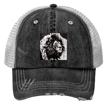 Discover Ink Lion Trucker Hats
