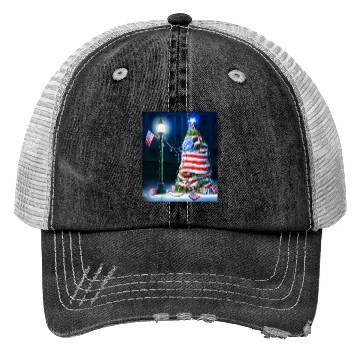 Discover Patriotic Christmas US Flag With Christmas Trucker Hats