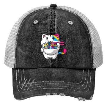 Discover Pansexual Pride Kawaii Cat Ramen Noodles Pansexual Trucker Hats