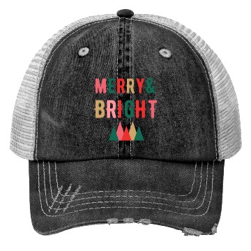 Discover Merry and Bright retro Christmas Trucker Hats Trucker Hats