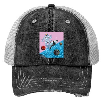 Discover Astronaut in a ocean world full of whales fantasy Trucker Hats