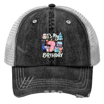 Discover It's My 7 Birthday Snowman Holiday Donut Winter Trucker Hats