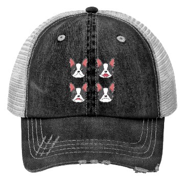 Discover Funny Boston Terrier Dog Cartoon Faces Trucker Hats