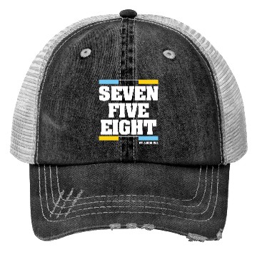 Discover Seven Five Eight (Black) Trucker Hats