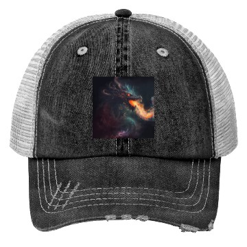 Discover Dark fantasy fire breathing dragon Trucker Hats