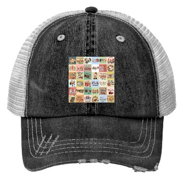 Discover Christmas Patchwork Vintage Pattern Trucker Hats