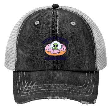 Discover Space Area 51 Donut UFO Cute Alien Head Trucker Hats