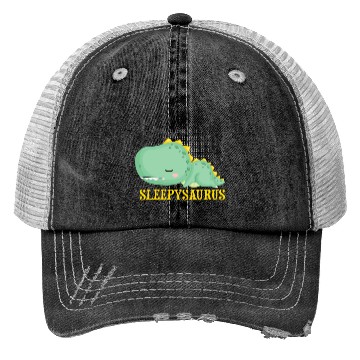 Discover Funny Sleppysaurus Dinosaurs Motif Trucker Hats