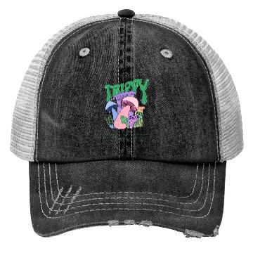Discover Trippy Magic Mushrooms Psychedelic Trucker Hats neon