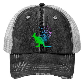 Discover Butterfly & Kangaroo In Nature Australia Kangaroo Trucker Hats