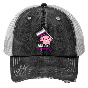Discover Asexual Axolotl Trucker Hats