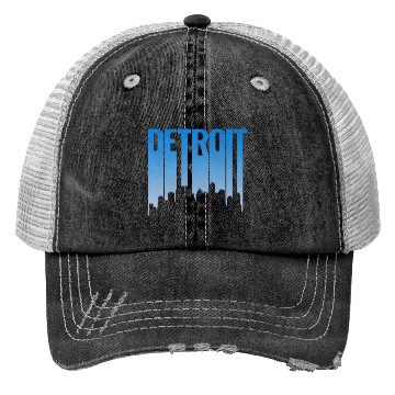 Discover Detroit Michigan Skyline Trucker Hats