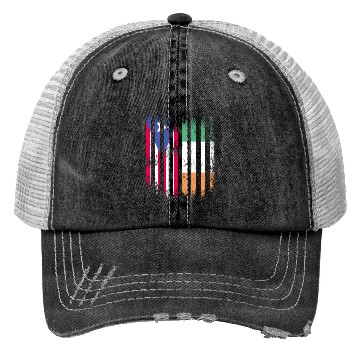 Discover Puerto Rico Flag Ireland Grown Flags Stripes Trucker Hats
