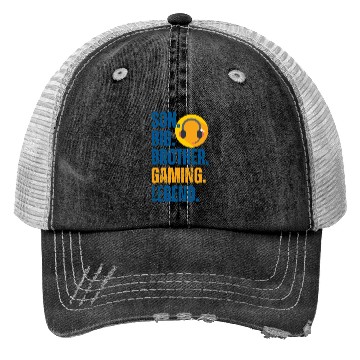 Discover SON BROTHER GAMING LEGEND for gamer textured text Trucker Hats